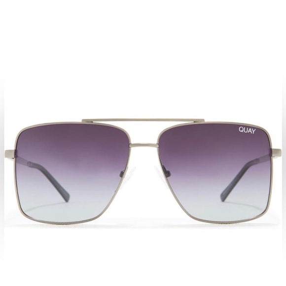 Quay Australia Air Control Aviator Sunglasses Gunmetal Smoke - Picture 1 of 8